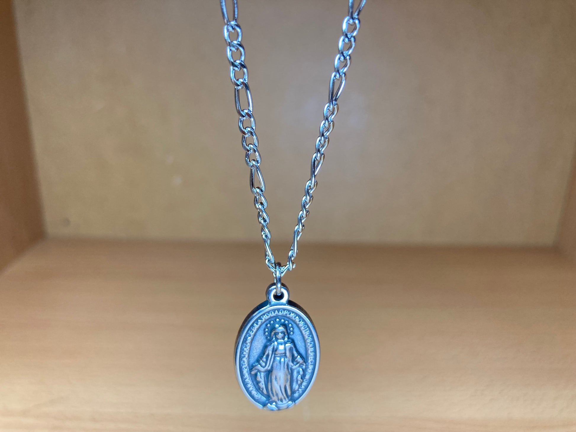 Tiny Treasures Seoul - Surgical Steel Mary Medal Pendant Necklace