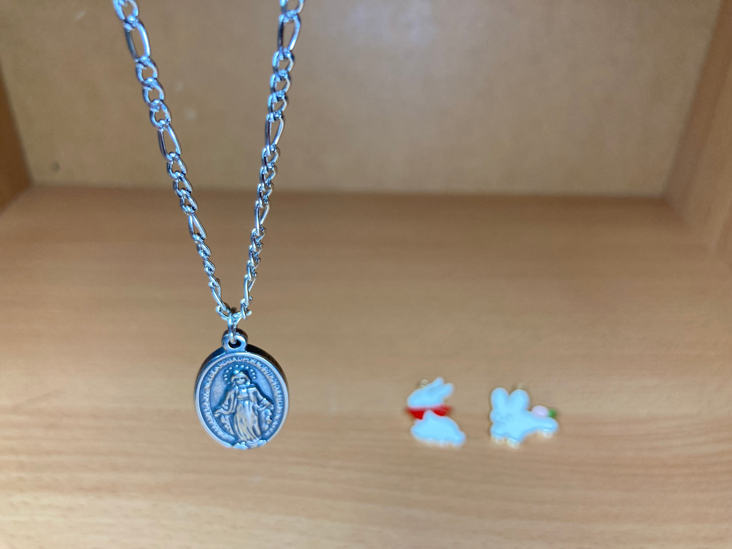 Tiny Treasures Seoul - Surgical Steel Mary Medal Pendant Necklace