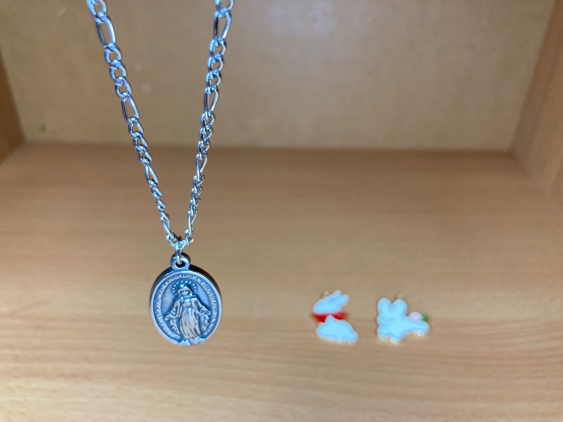 Tiny Treasures Seoul - Surgical Steel Mary Medal Pendant Necklace