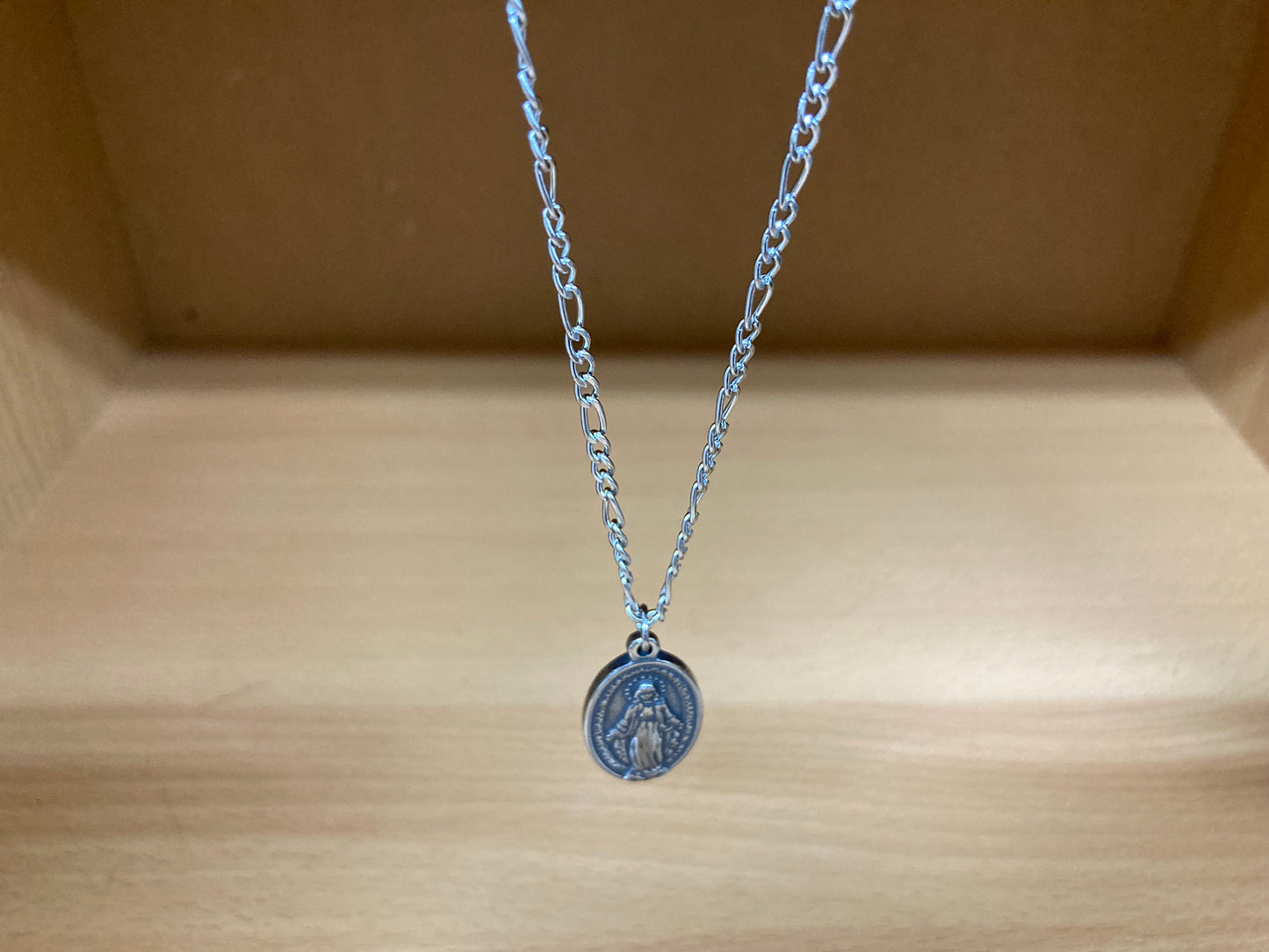 Tiny Treasures Seoul - Surgical Steel Mary Medal Pendant Necklace