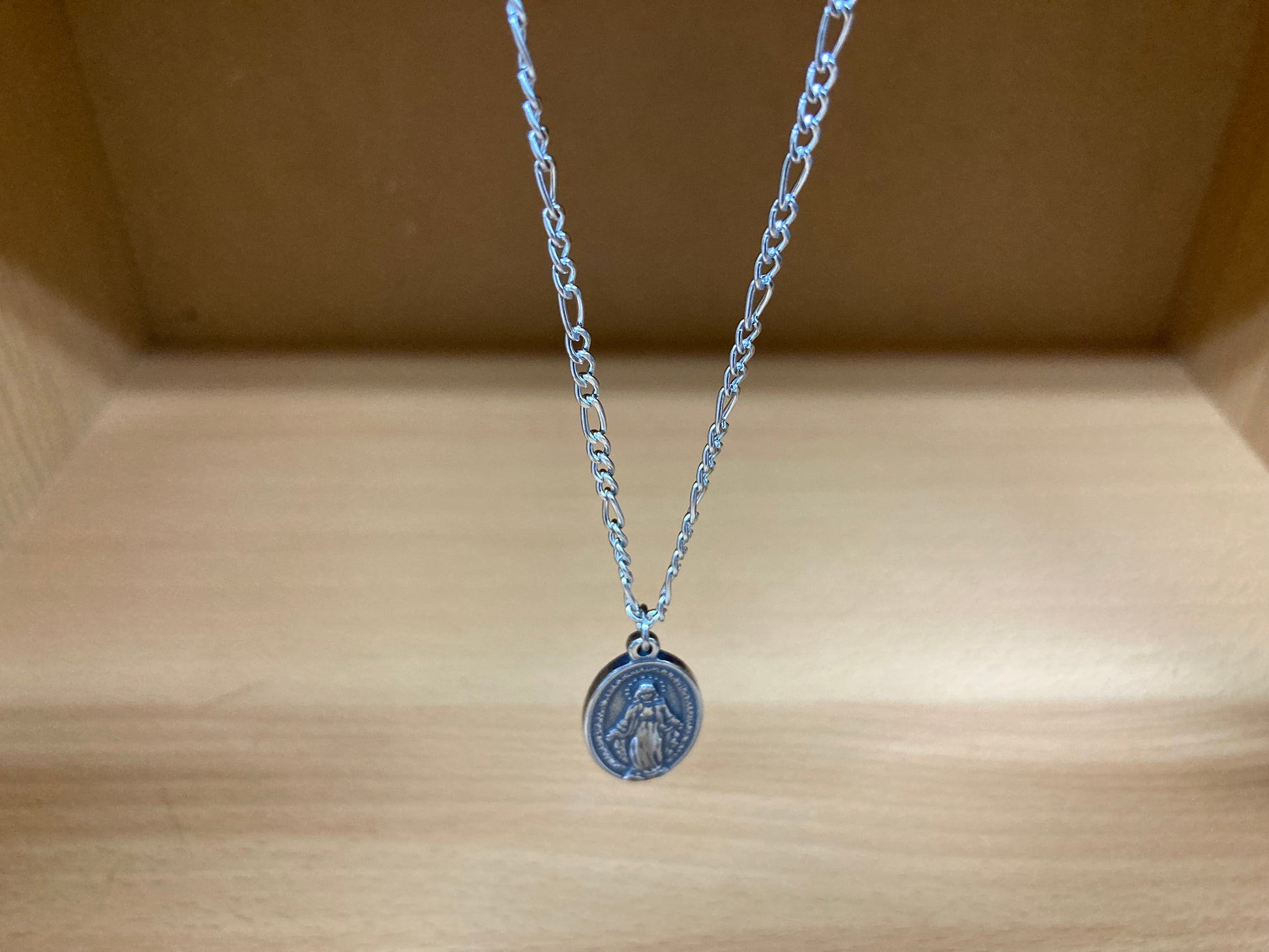 Tiny Treasures Seoul - Surgical Steel Mary Medal Pendant Necklace