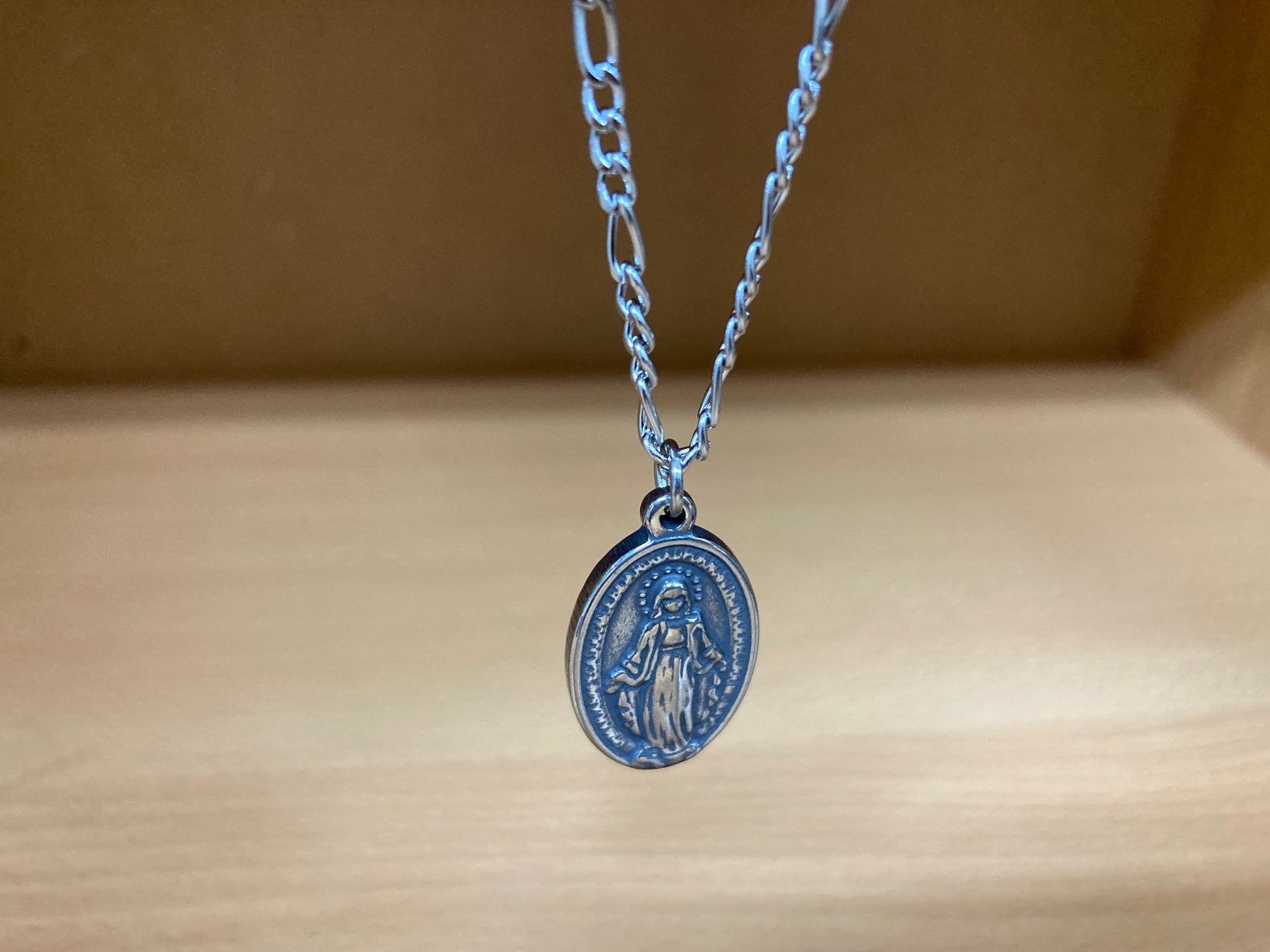 Tiny Treasures Seoul - Surgical Steel Mary Medal Pendant Necklace