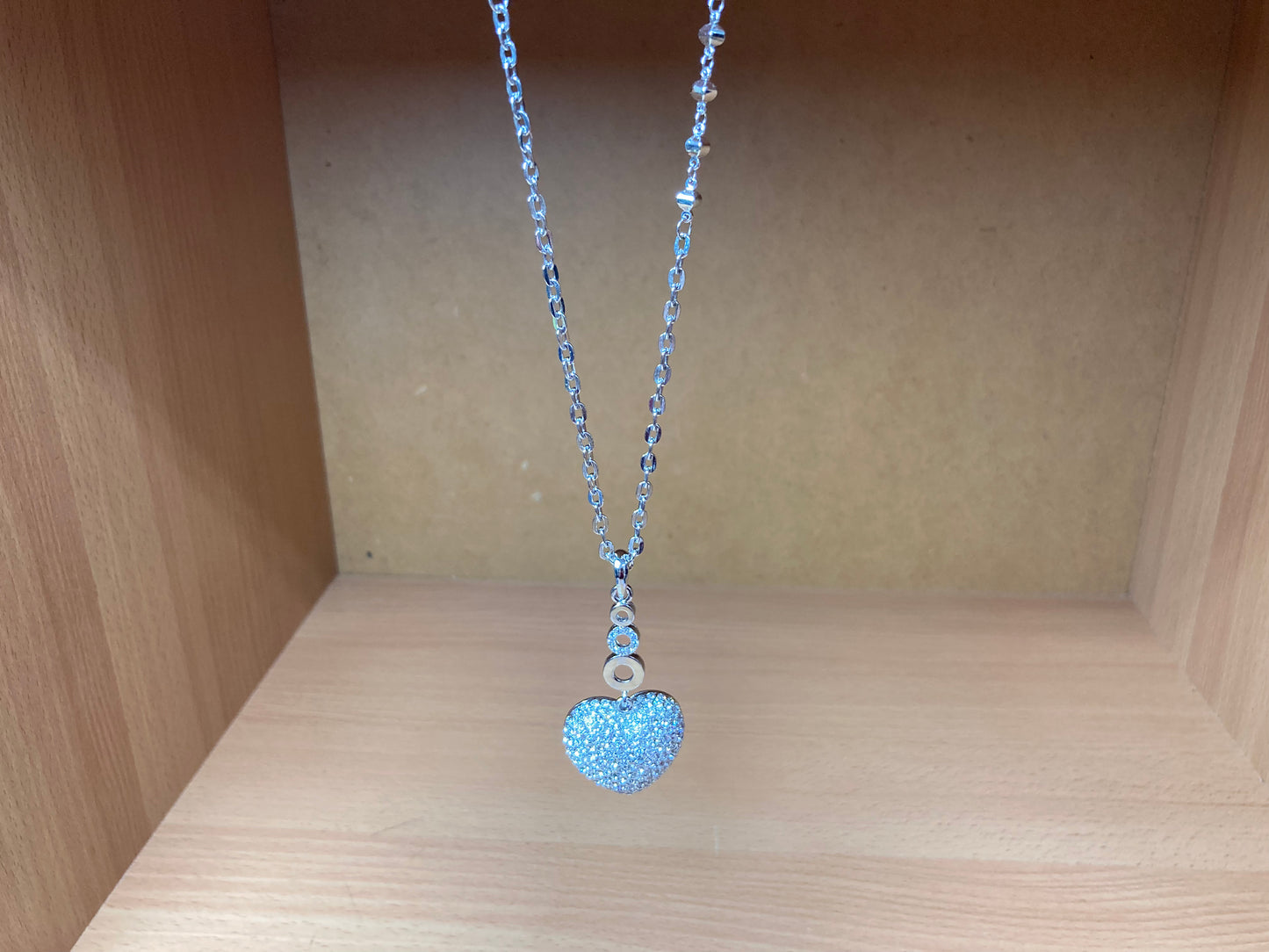 Tiny Treasures Seoul - Swarovski Crystal Heart Pendant Necklace Front View