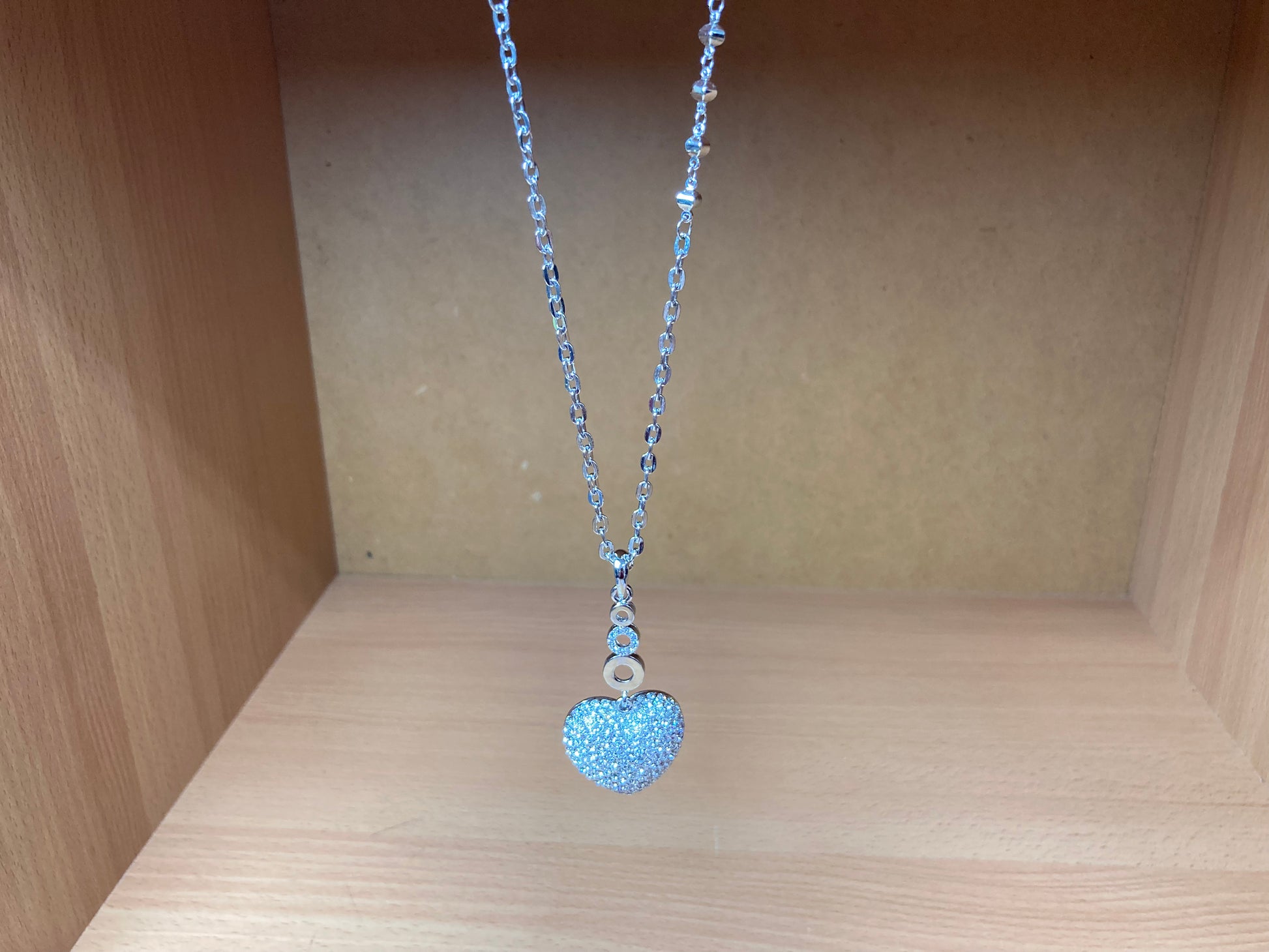 Tiny Treasures Seoul - Swarovski Crystal Heart Pendant Necklace Front View