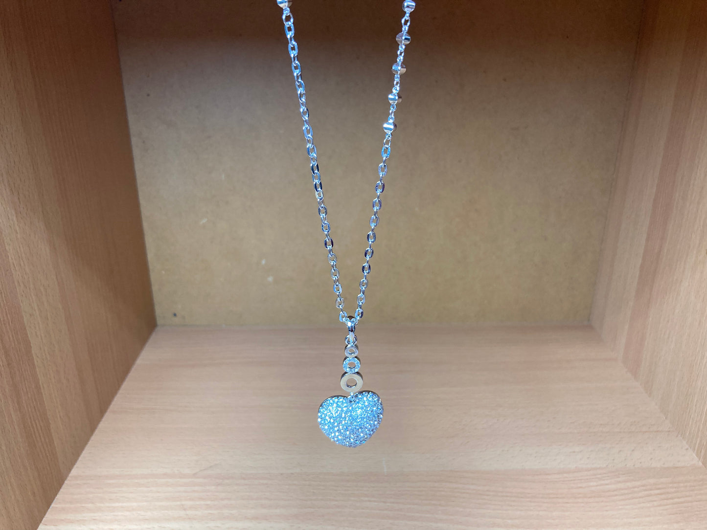 Tiny Treasures Seoul - Swarovski Crystal Heart Pendant Necklace Front View 2