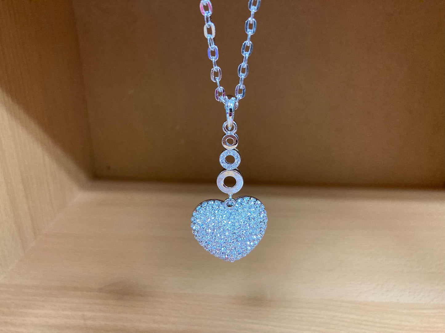 Tiny Treasures Seoul - Swarovski Crystal Heart Pendant Necklace Close up View 2
