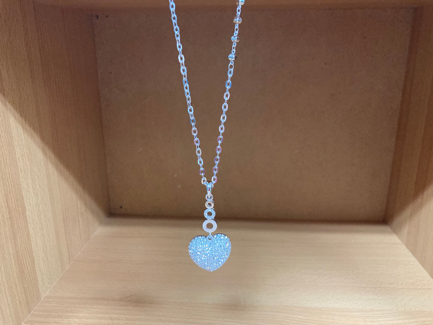 Tiny Treasures Seoul - Swarovski Crystal Heart Pendant Necklace Front View 3