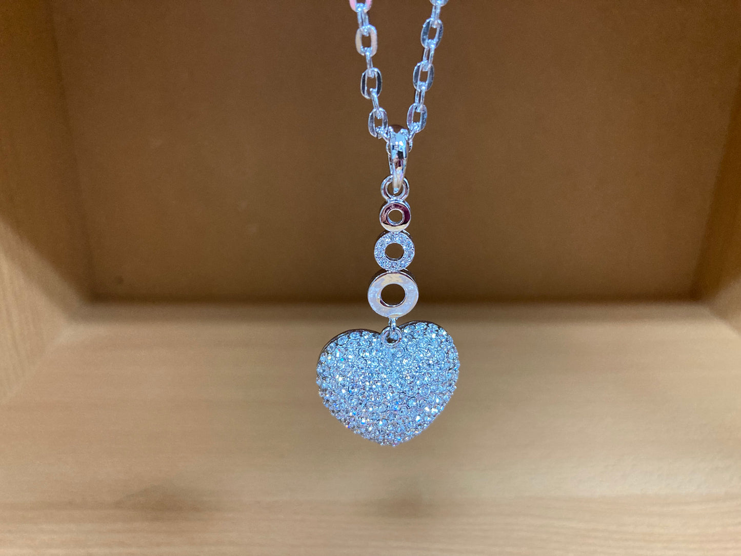 Tiny Treasures Seoul - Swarovski Crystal Heart Pendant Necklace Close up View4
