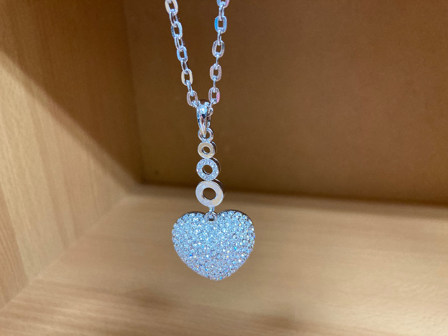 Tiny Treasures Seoul - Swarovski Crystal Heart Pendant Necklace Close up View 5