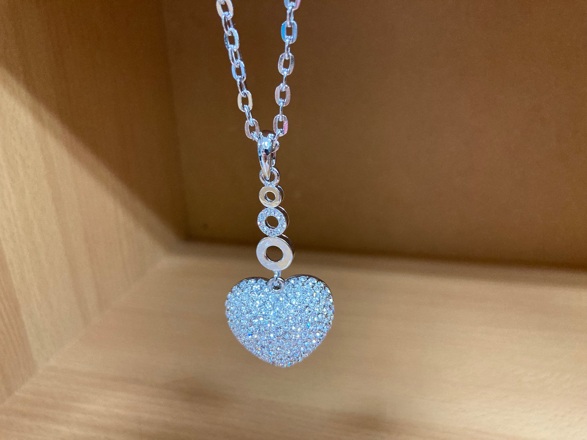 Tiny Treasures Seoul - Swarovski Crystal Heart Pendant Necklace Close up View 5