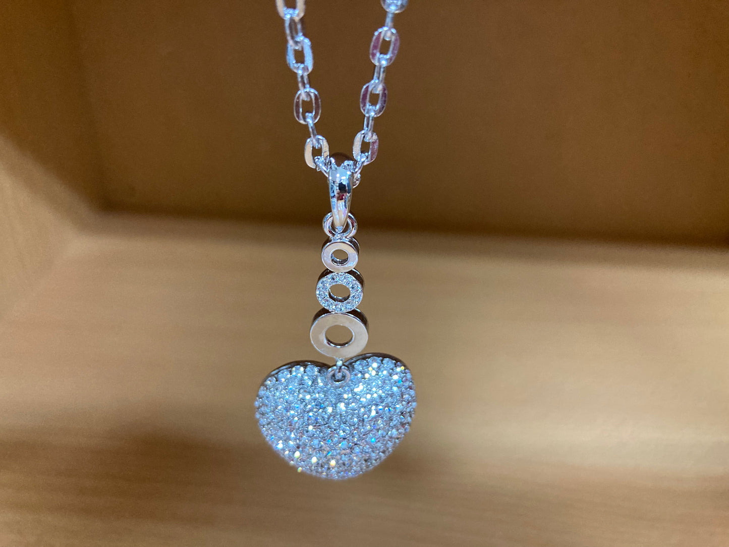 Tiny Treasures Seoul - Swarovski Crystal Heart Pendant Necklace Top View