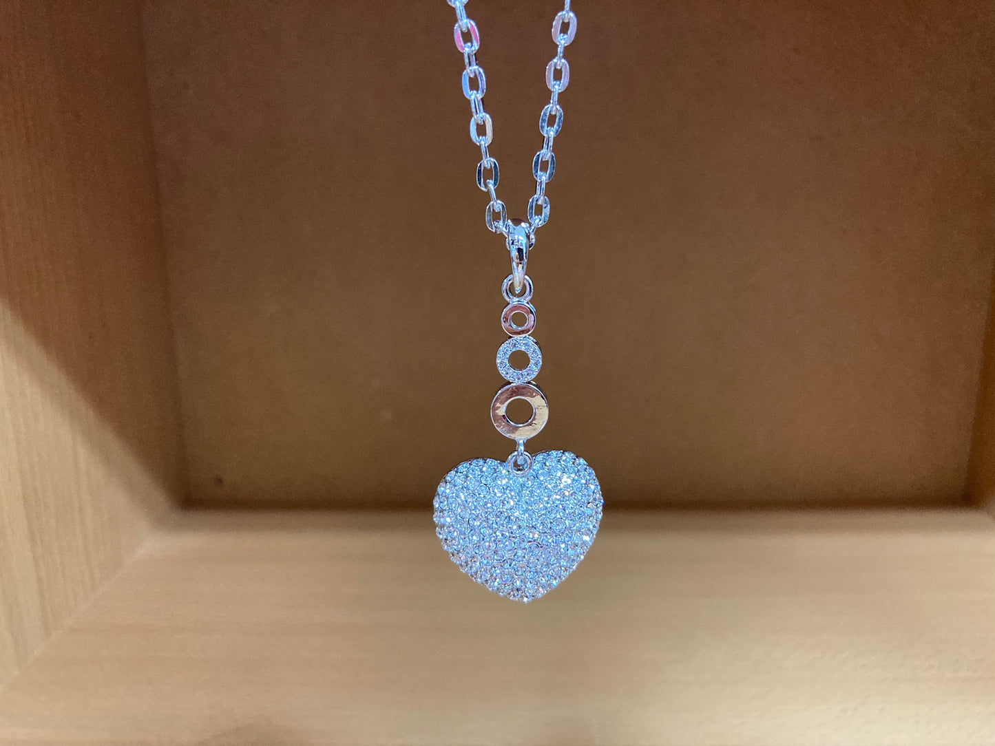 Tiny Treasures Seoul - Swarovski Crystal Heart Pendant Necklace Front View 5