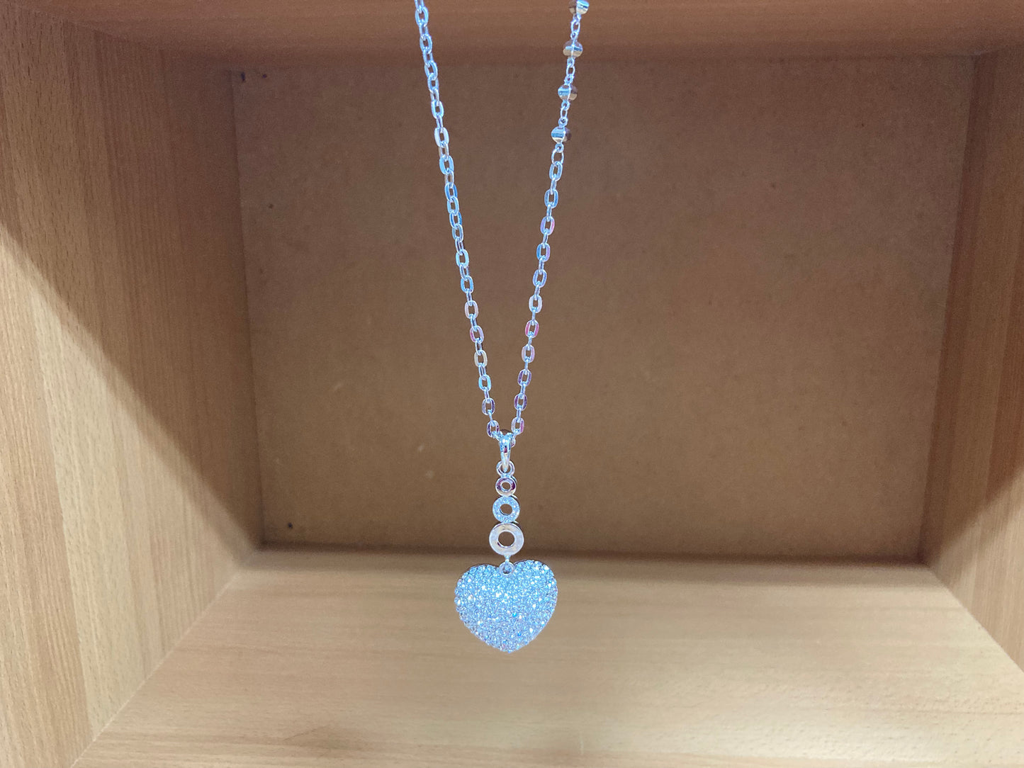 Tiny Treasures Seoul - Swarovski Crystal Heart Pendant Necklace Front View 6