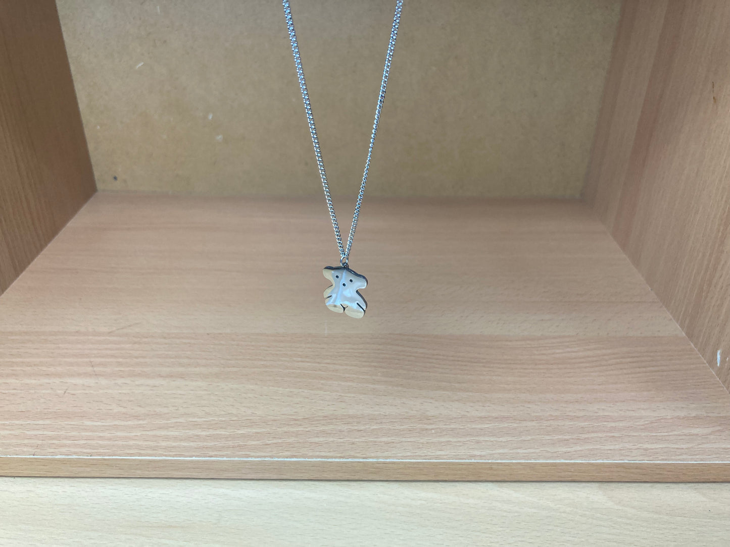 Tiny Treasures Seoul - Teddy Bear Surgical Steel Necklace Front View