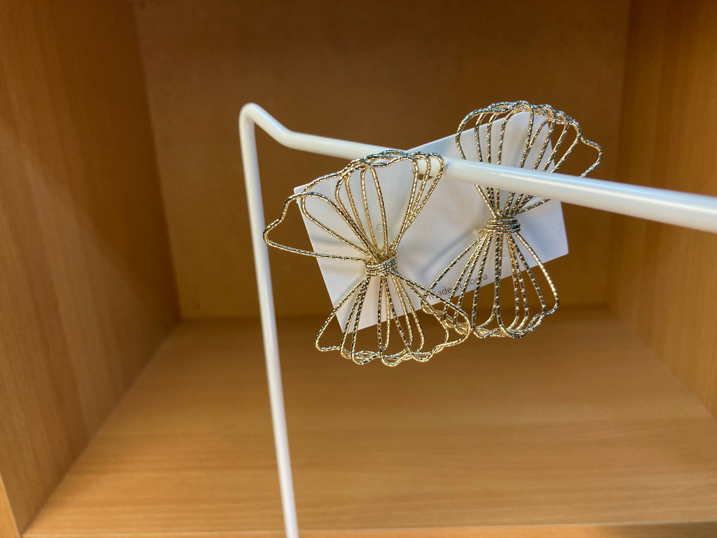Tiny Treasures Seoul - Textured Gold Wire Bow Stud Earrings