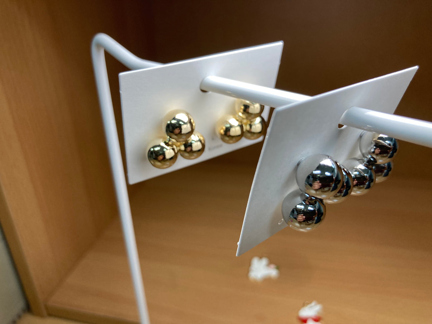 Tiny Treasures Seoul - Trinity Ball Stud Earrings (Gold)
