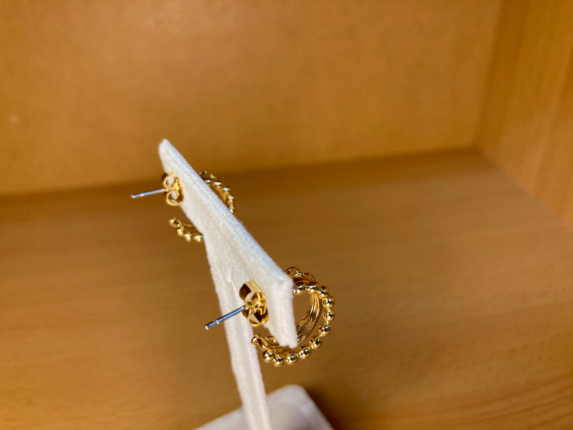 Tiny Treasures Seoul - Triple Layered Bead & Chain Huggie Earrings