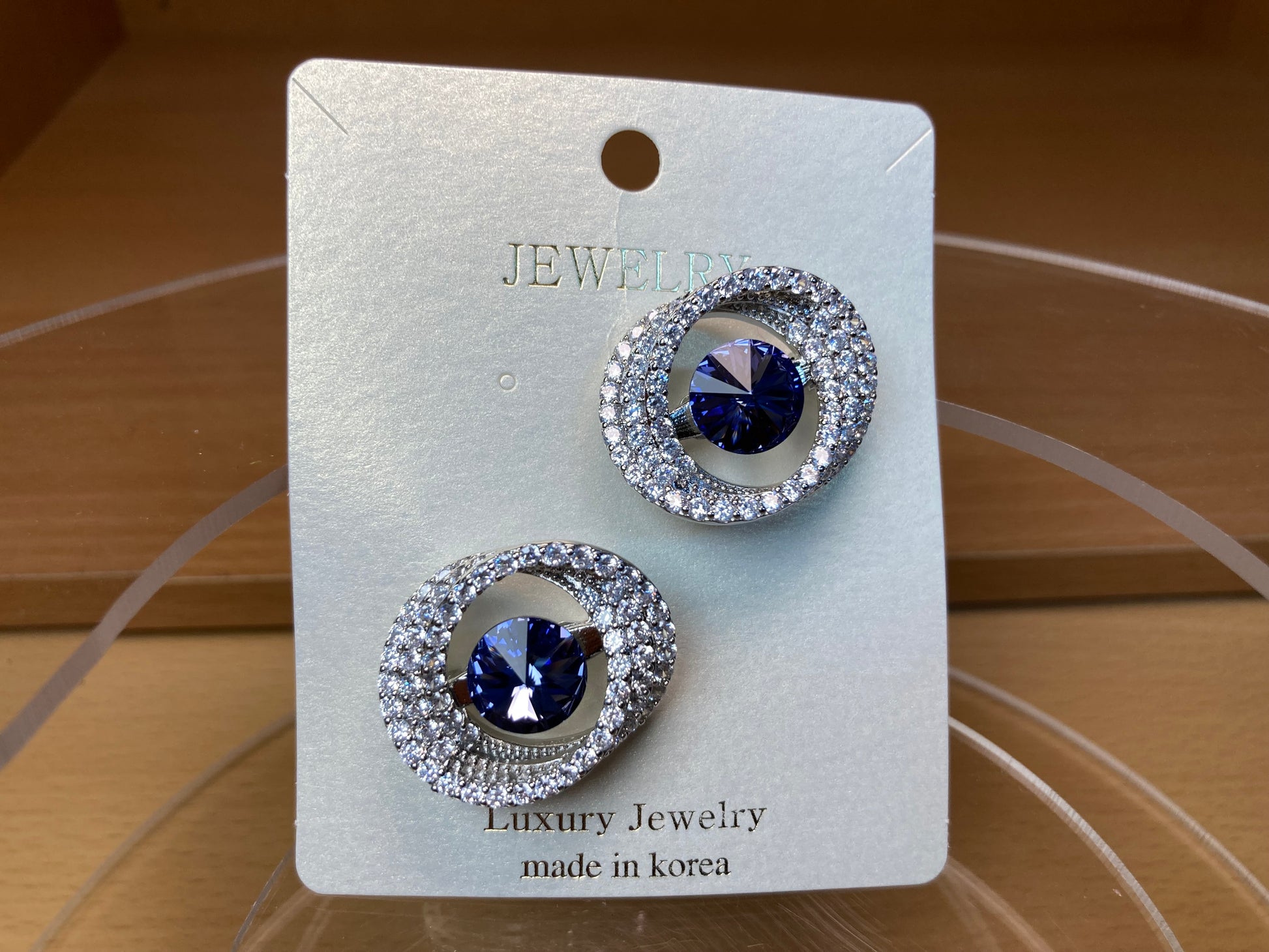 Tiny Treasures Seoul - Violet Swarovski Crystal Oval Brooch Set (2 Pieces)