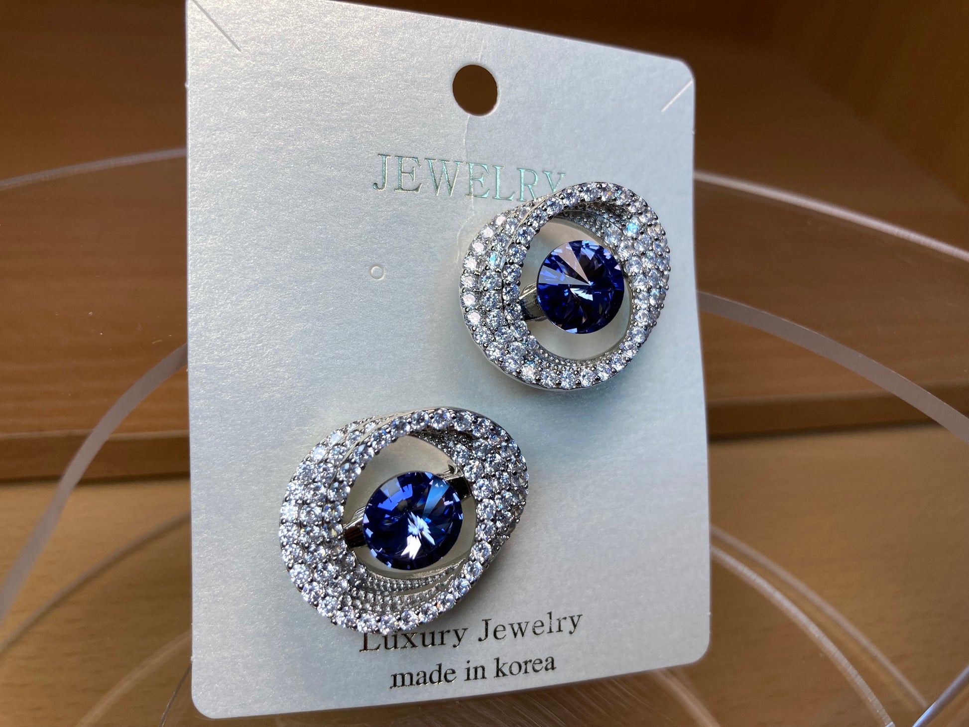 Tiny Treasures Seoul - Violet Swarovski Crystal Oval Brooch Set (2 Pieces)