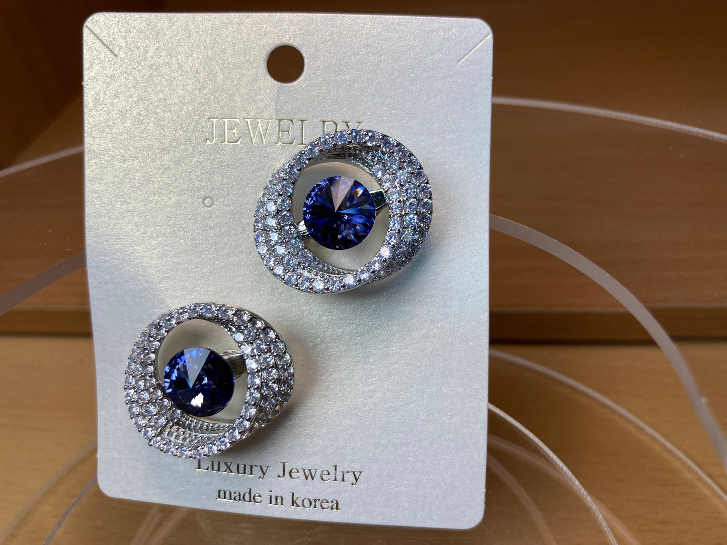 Tiny Treasures Seoul - Violet Swarovski Crystal Oval Brooch Set (2 Pieces)