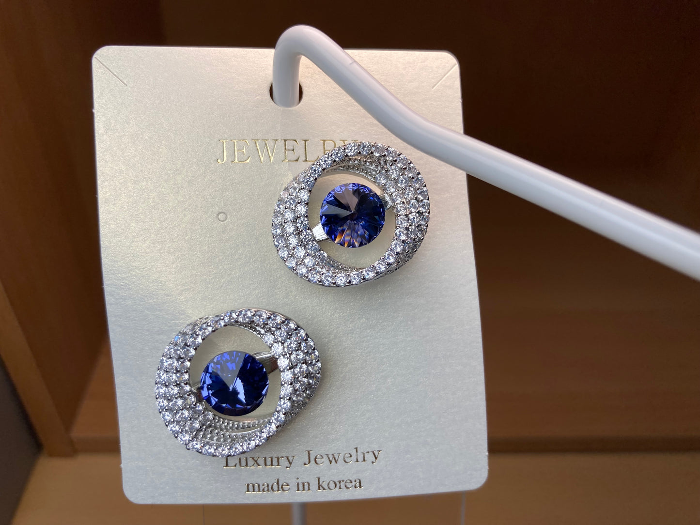 Tiny Treasures Seoul - Violet Swarovski Crystal Oval Brooch Set (2 Pieces)