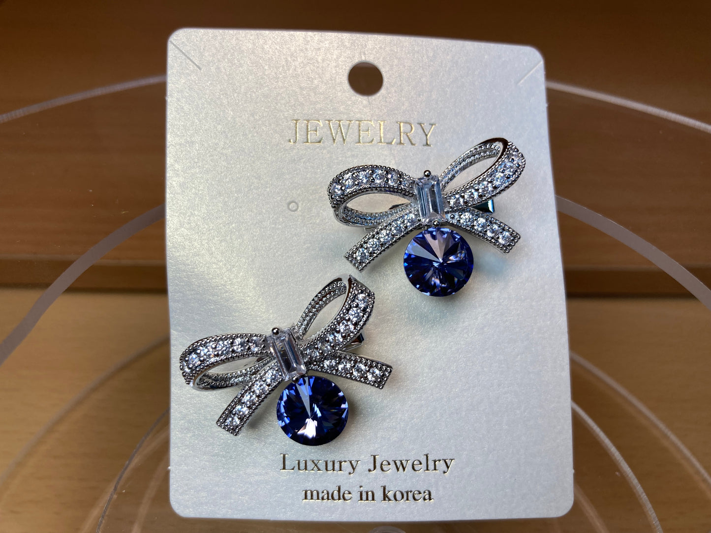 Tiny Treasures Seoul - Violet Swarovski Crystal Ribbon Brooch Set (2 Pieces)