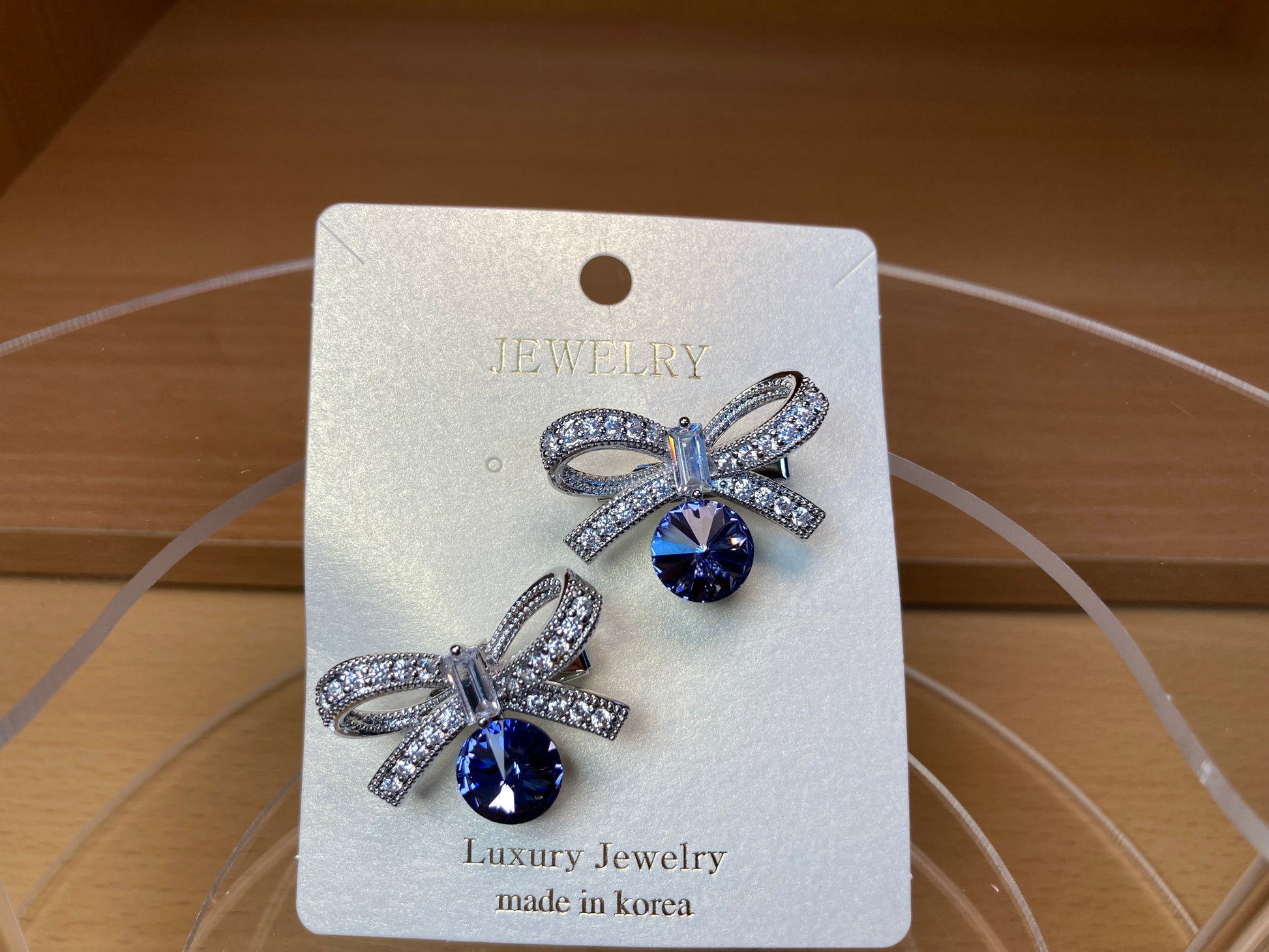 Tiny Treasures Seoul - Violet Swarovski Crystal Ribbon Brooch Set (2 Pieces)