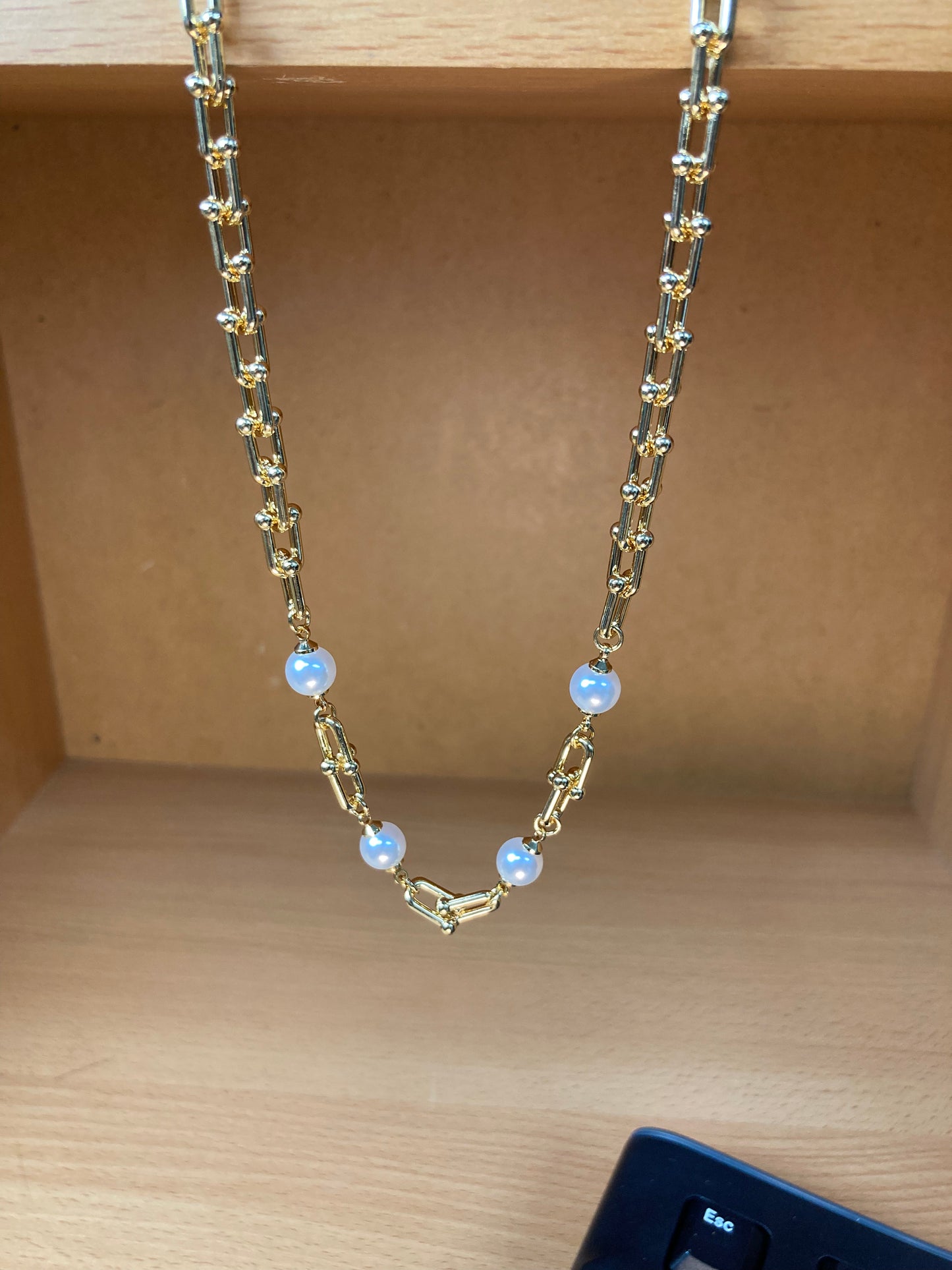 Tiny Treasures Seoul - White Bead Paperclip Necklace