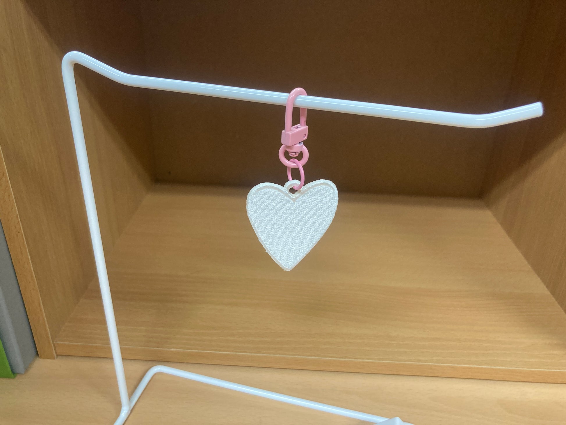 Tiny Treasures Seoul - White Embroidered Heart Bag Charm 3
