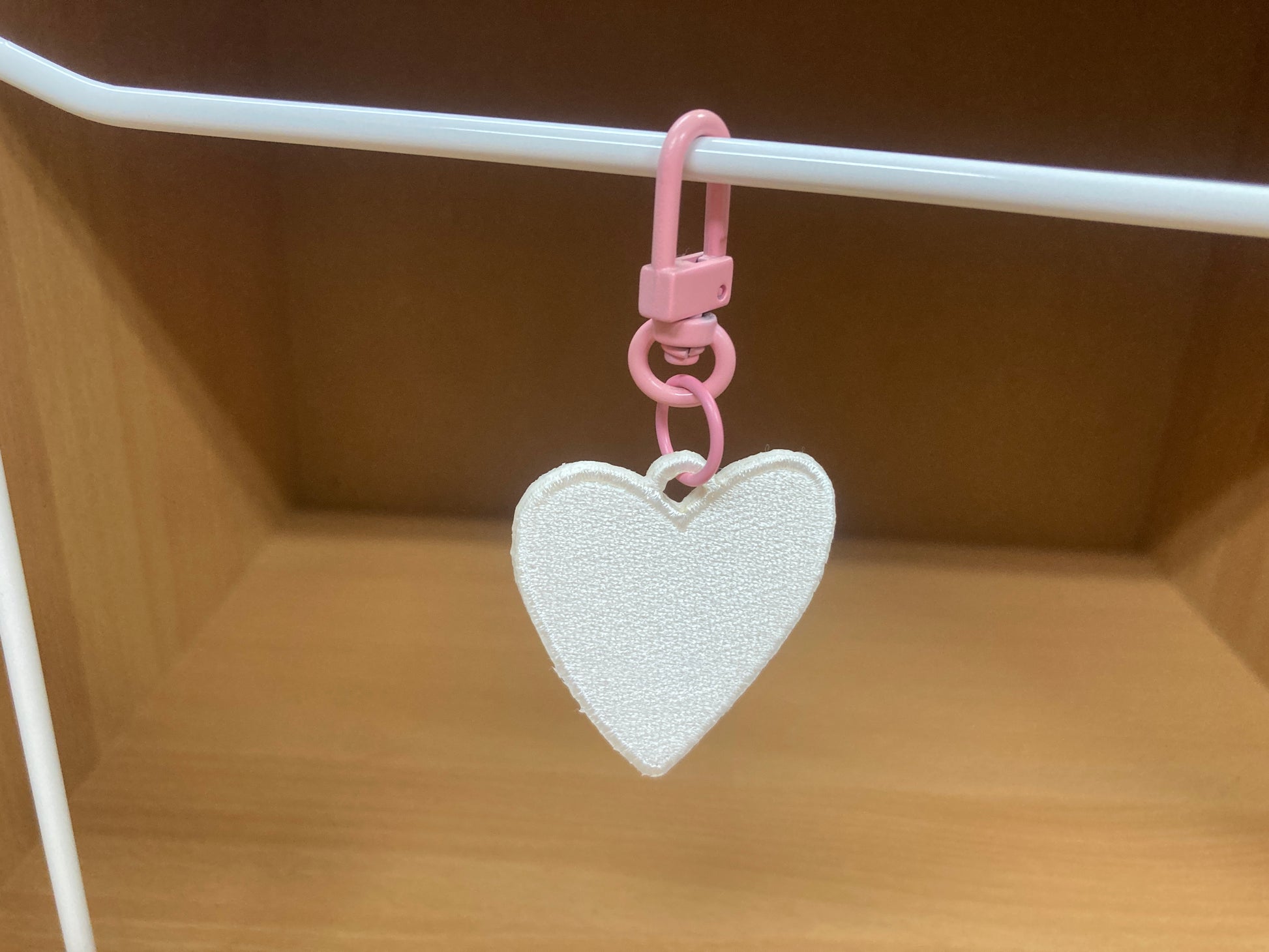 Tiny Treasures Seoul - White Embroidered Heart Bag Charm 5