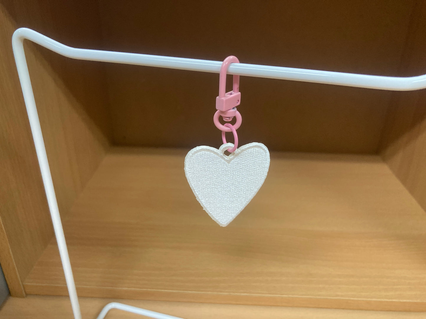 Tiny Treasures Seoul - White Embroidered Heart Bag Charm 8