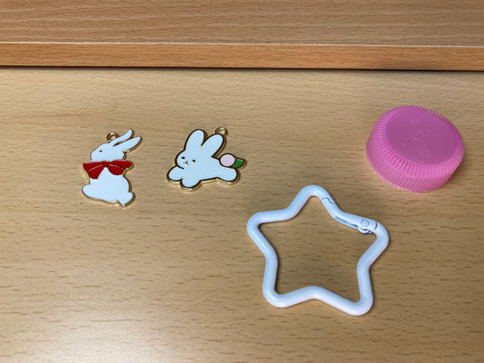White Star Shape Holder Key Ring