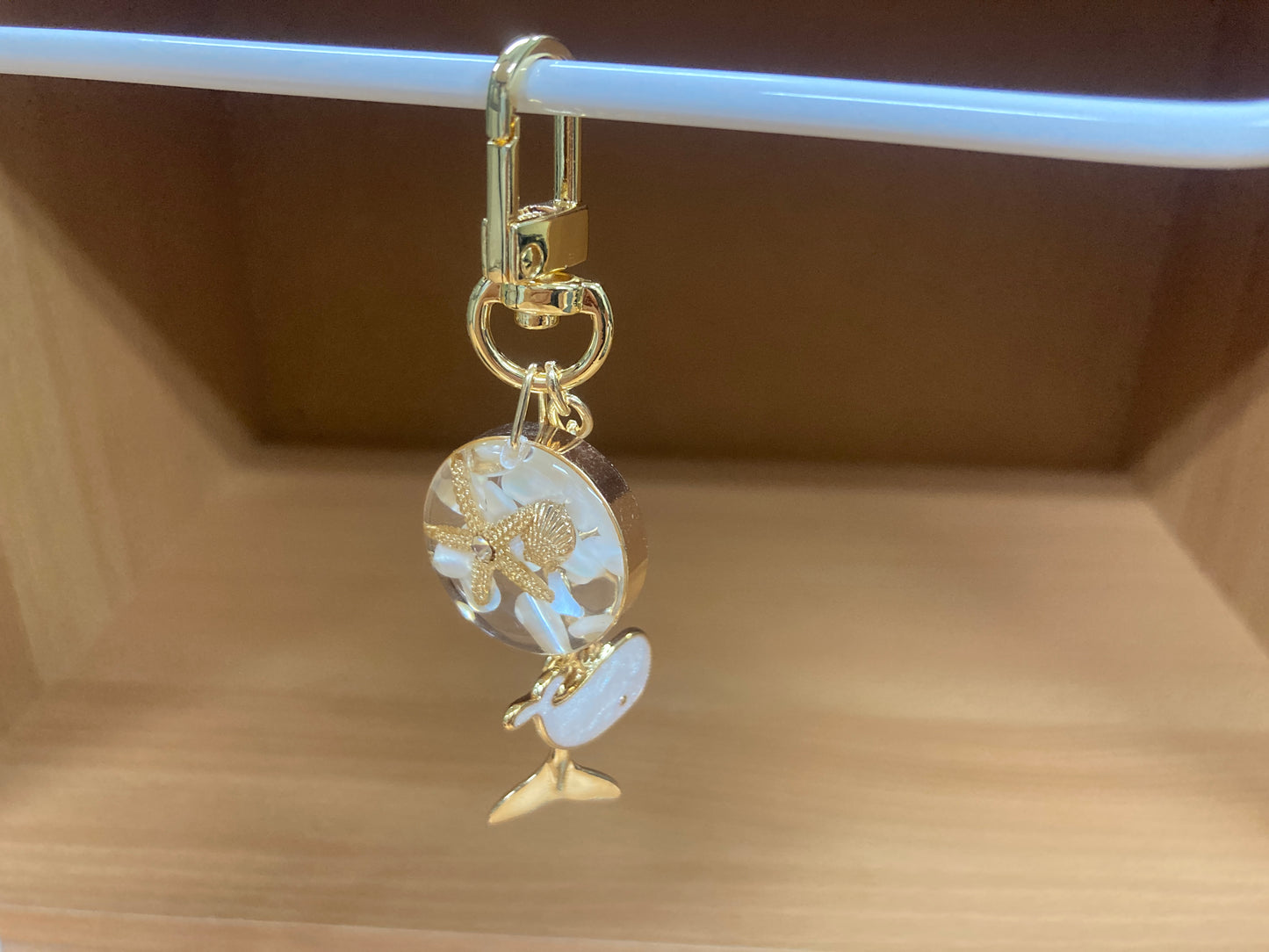 Tiny Treasures Seoul - White Whale Ocean Bag Charm Front View 5