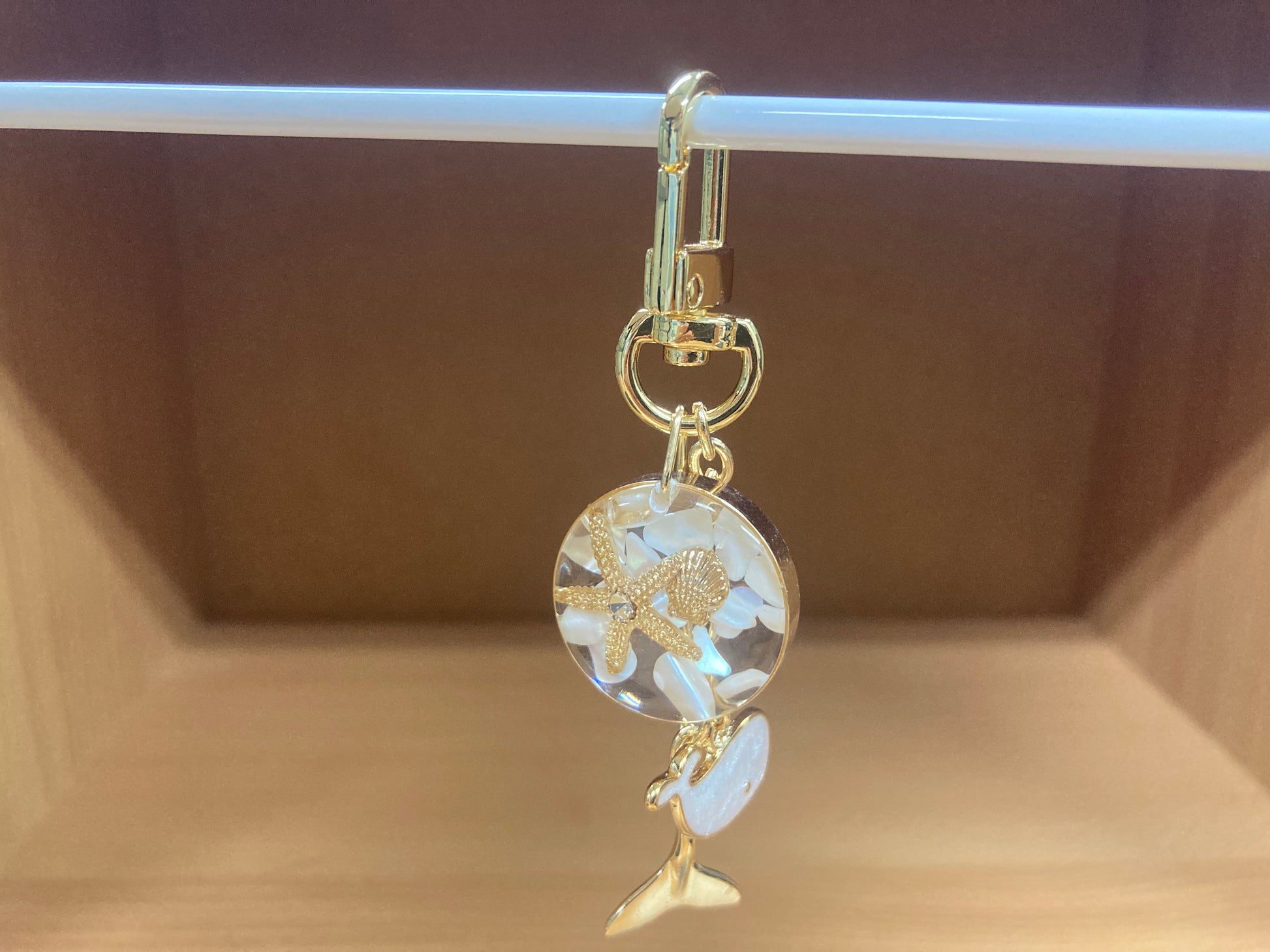 Tiny Treasures Seoul - White Whale Ocean Bag Charm Front View