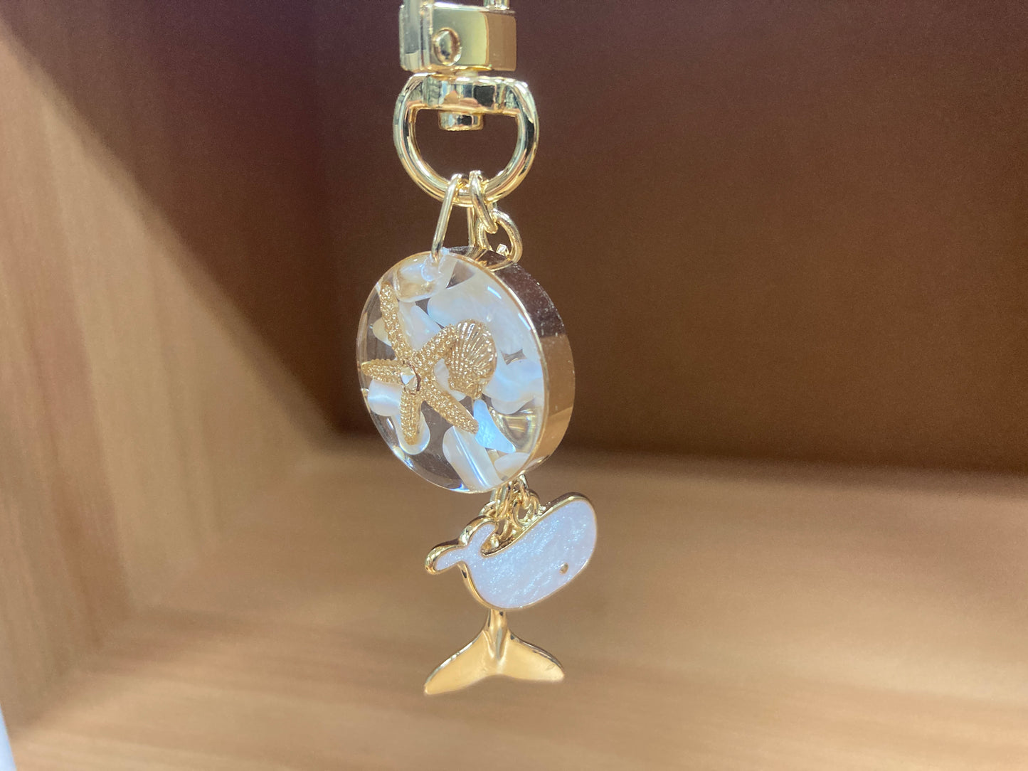 Tiny Treasures Seoul - White Whale Ocean Bag Charm Front View 2