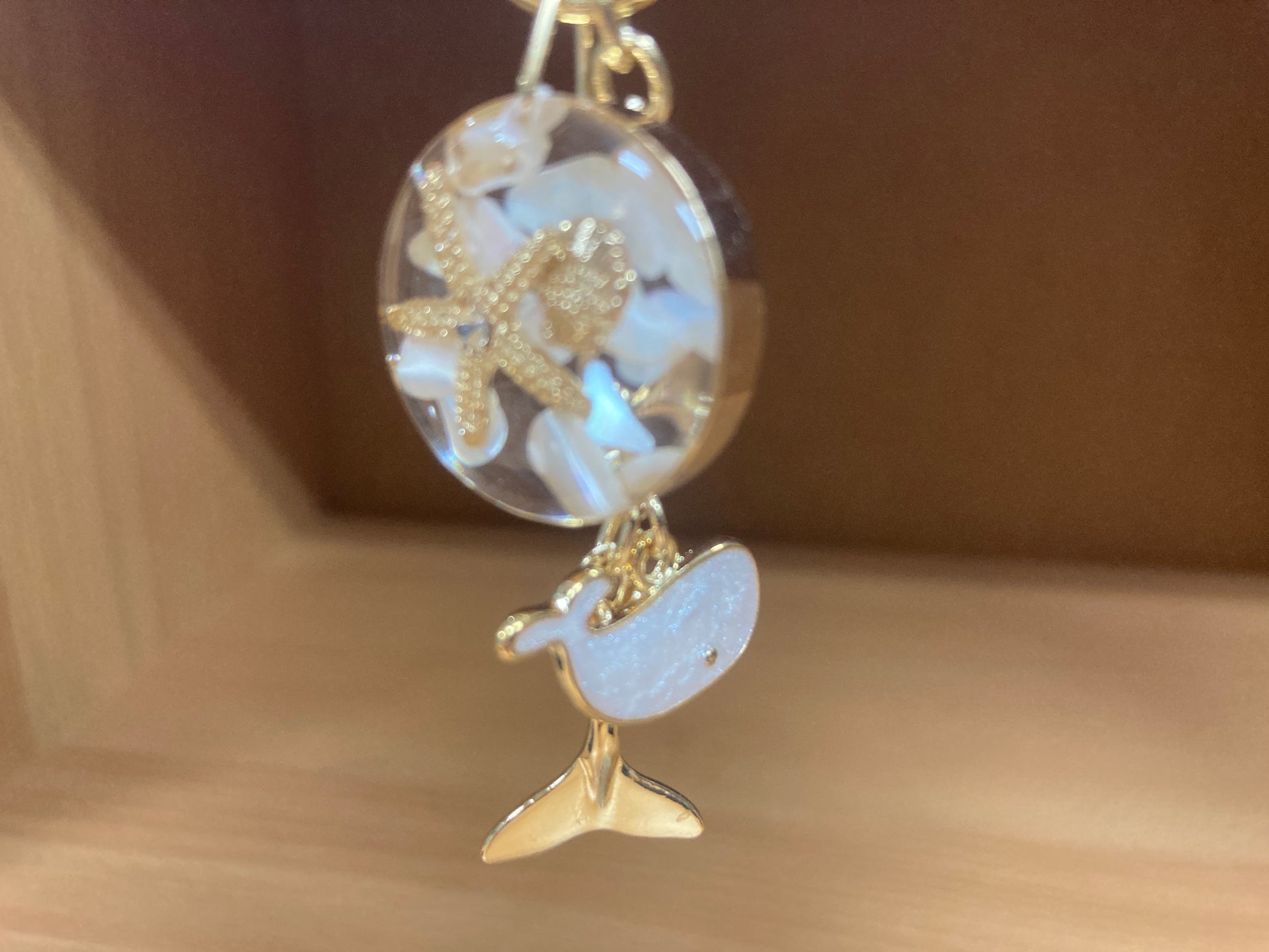 Tiny Treasures Seoul - White Whale Ocean Bag Charm Close up View