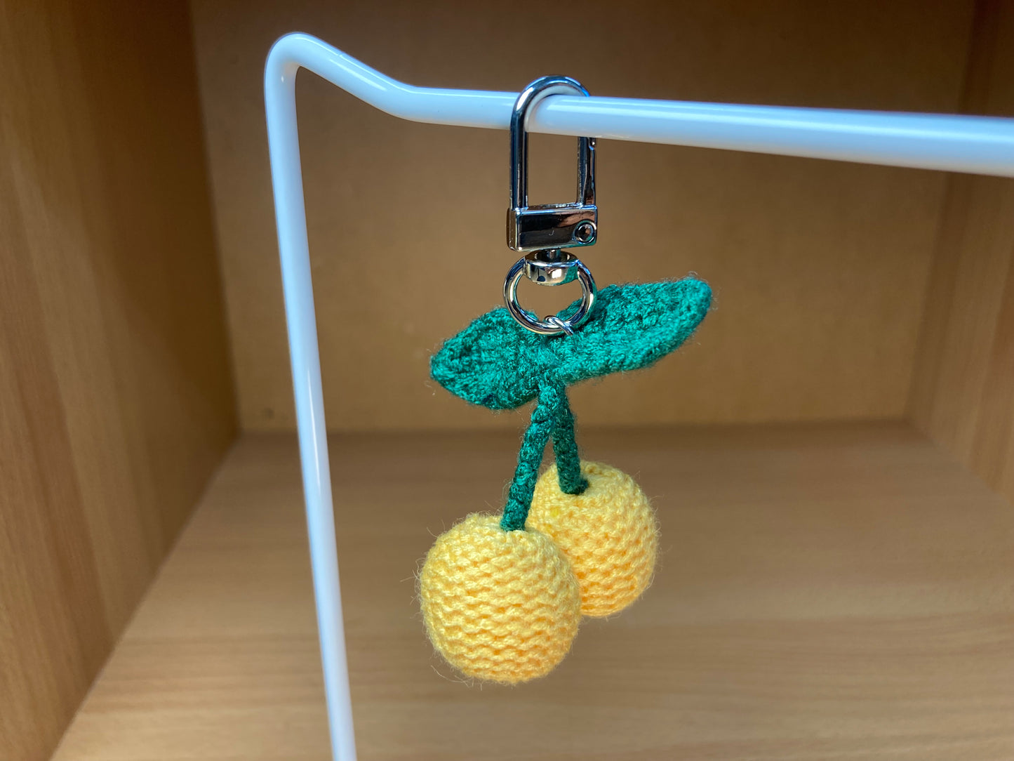 Tiny Treasures Seoul - Dark Yellow Cherry & Lucky Clover Knit Bag Charm Set